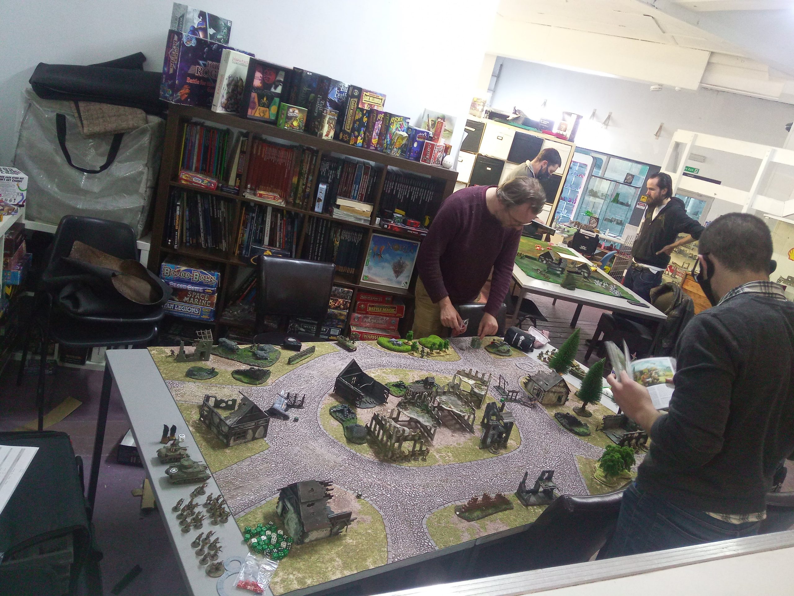 Nottingham Games Club members playing Warlords WW2 game Bolt Action, #Boltaction